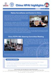 China HPAI highlights January vol. 37  Rabies Surveillance and Control in China