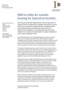 Press release November 2012 For immediate release  SBID	to	lobby	for	suitable