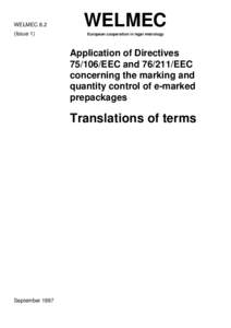 WELMEC 8.2 (Issue 1) WELMEC European cooperation in legal metrology