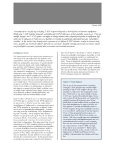 Assisting TANF Recipients Living with Disabilities to Obtain and Maintain Employment: Conducting In-Depth Assessments, February 2008