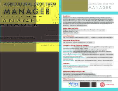 AGRICULTURAL CROP FARM  MANAGER AGRICULTURAL CROP FARM