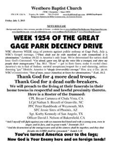 Westboro Baptist Church 3701 S.W. 12th St. (WBC Chronicles -- SinceTopeka, Ks0325