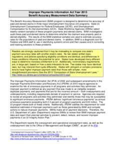 IPIA 2012 Benefit Accuracy Measurement Program Data Summary