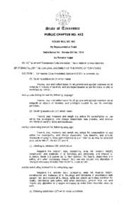 $tate of m:ennessee PUBLIC CHAPTER NO. 453 HOUSE BILL NO. 992 By Representative Todd Substituted for: Senate Bill No[removed]By Senator Yager