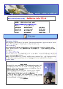 1  Bribie Island Orchid Society Bulletin July 2014