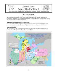 Central States Forest Health Watch, Current forest health information for land managers in Illinois, Indiana, Iowa and Missouri
