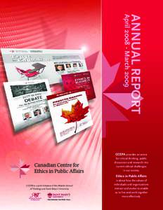 ANNUAL REPORT  April[removed]March 2009 CCEPA provides an arena for critical thinking, public