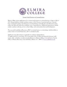 Middle States Association of Colleges and Schools / Council of Independent Colleges / Elmira College