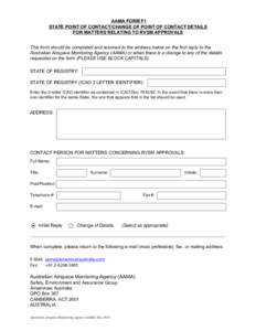 AAMA Form F1 Contact Details