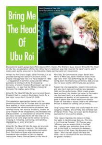 Bring Me The Head Of Ubu Roi  David Thomas as Père Ubu.
