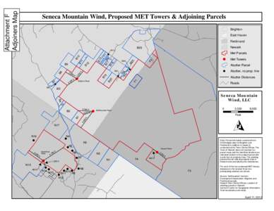 Attachment F Adjoiners Map Seneca Mountain Wind, Proposed MET Towers & Adjoining Parcels Brighton East Haven