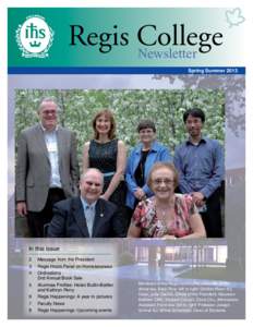 Regis College Newsletter Spring Summer 2013