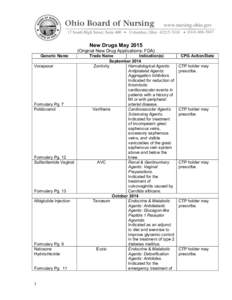 New Drugs MayOriginal New Drug Applications: FDA) Generic Name Vorapaxar  Formulary Pg. 7