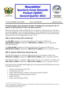 Newsletter Ghana Statistical Service Statistical Newsletter, No. B12-2003 Quarterly Gross Domestic Product (QGDP)