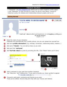 Helpsheet for Fakebook (at http://www.classtools.net) Fakebook Helpsheet • 