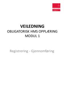 VEILEDNING OBLIGATORISK HMS OPPLÆRING MODUL 1