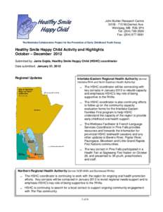 Pediatric dentistry / Health promotion / Dental caries / Head Start Program / Health / Medicine / Winnipeg Regional Health Authority