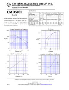 NATIONAL MAGNETICS GROUP, INC. MANUFACTURERS OF MAGNETIC AND ADVANCED MATERIALS