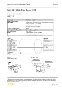 Hitachi EHV+ / MicroEHV+ serial cable drawingsKAB-HISE1 RS232, EHV+ - Seneca K107B Date: