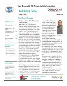 New Brunswick All Terrain Vehicle Federation  Federation News Volume 5, Issue 1  January 2010