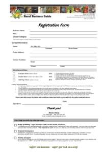 Registration Form Business Name: ABN: Chosen Category: *Note: please suggest a suitable category for your business.