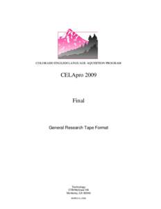 CSAP 2004 Grade 3 GRT Layout State