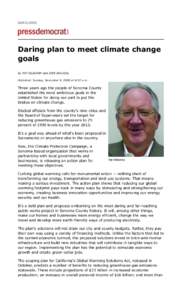 back to article  Daring plan to meet climate change goals By PAT KILKENNY and IVER SKAVDAL Published: Sunday, November 9, 2008 at 8:52 a.m.