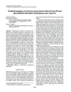 Mycologia, 99(6), 2007, pp. 820–832. # 2007 by The Mycological Society of America, Lawrence, KS[removed]