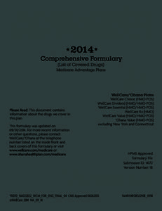   2014 Comprehensive Formulary (List of Covered Drugs)