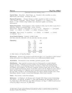 Crystallography / Natron / Thermonatrite / Trona / Mirabilite / Sodium carbonate / Carbonate minerals / Chemistry / Matter