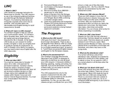 LINC / Department of Citizenship and Immigration Canada / Minicomputers / English-language education / Language Instruction for Newcomers to Canada