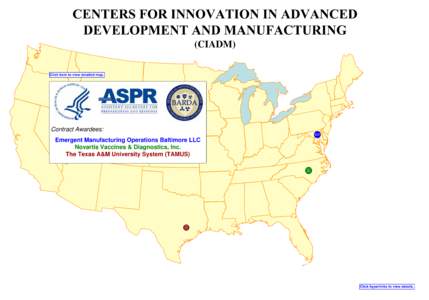 Centers For Innovation In Advanced Development And Manufacturing (CIADM)