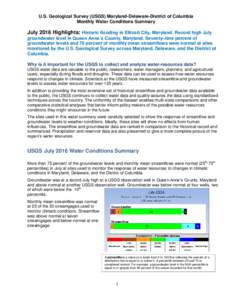 November 2007 USGS Maryland-Delaware-DC Water Conditions Summary