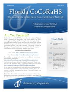 Newsletter  May 2010 Florida CoCoRaHS The Community Collaborative Rain, Hail & Snow Network