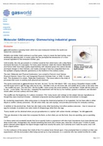 Molecular GAStronomy_ Glamourising industrial gases - Gasworld Industrial Gas News