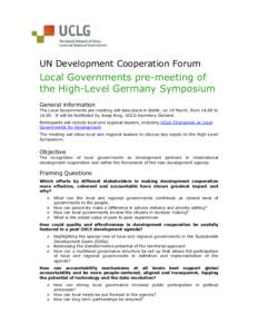 Politics / Development / Mediterranean Interregional Commission / Agenda 21 for culture / United Cities and Local Governments / International relations / Multi-level governance