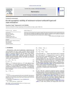 Automatica–3186  Contents lists available at SciVerse ScienceDirect Automatica journal homepage: www.elsevier.com/locate/automatica
