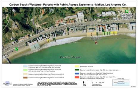 Carbon Beach (Western) - Parcels with Public Access Easements - Malibu, Los Angeles Co. ! i Parking $6/day S we e t w