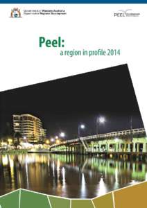 Overview The Peel region is located 75 kilometres south of Perth. It encompasses five local government areas including the City of Mandurah and the shires of Boddington, Murray, SerpentineJarrahdale and Waroona. Mand