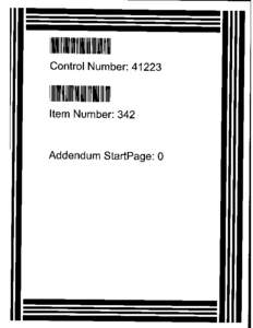 Control Number : [removed]Item Number : 342 Addendum StartPage : 0