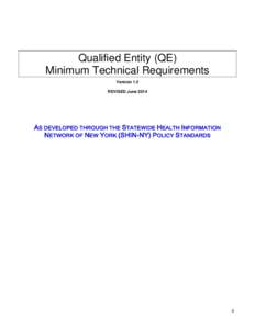 Qualified Entity (QE) Minimum Technical Requirements