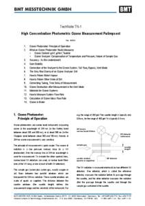 BMT MESSTECHNIK GMBH  TechNote TN-1 High Concentration Photometric Ozone Measurement Palimpsest Rev[removed]