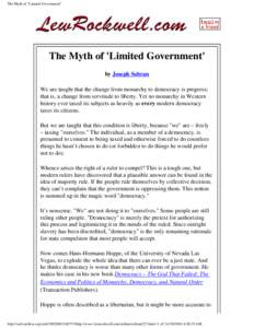 The Myth of "Limited Government"