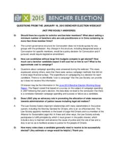 Questions from the January 19, 2015 Bencher Election webcast