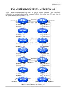 ISP Workshop Lab  IPv6 ADDRESSING SCHEME – MODULES 6 to 9 Figure 1 below displays the addressing plan to be used for Modules 6 through 9. The plan itself is explained in the notes accompanying the workshop Modules. Eac