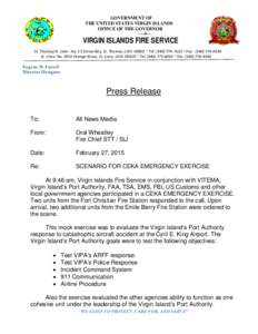 GOVERNMENT OF THE UNITED STATES VIRGIN ISLANDS OFFICE OF THE GOVERNORVIRGIN ISLANDS FIRE SERVICE