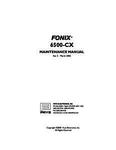 FONIX  ® 6500-CX MAINTENANCE MANUAL