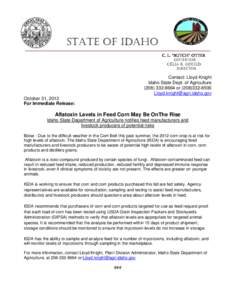 State OF IDAHO C. L. “BUTCH” OTTER Governor Celia R. gould Director