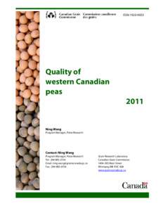 Quality of western Canadian peas 2011