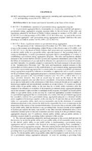 CHAPTER 24 AN ACT concerning government energy aggregation, amending and supplementing P.L.1999, c.23, and repealing section 44 of P.L.1999, c.23. BE IT ENACTED by the Senate and General Assembly of the State of New Jers